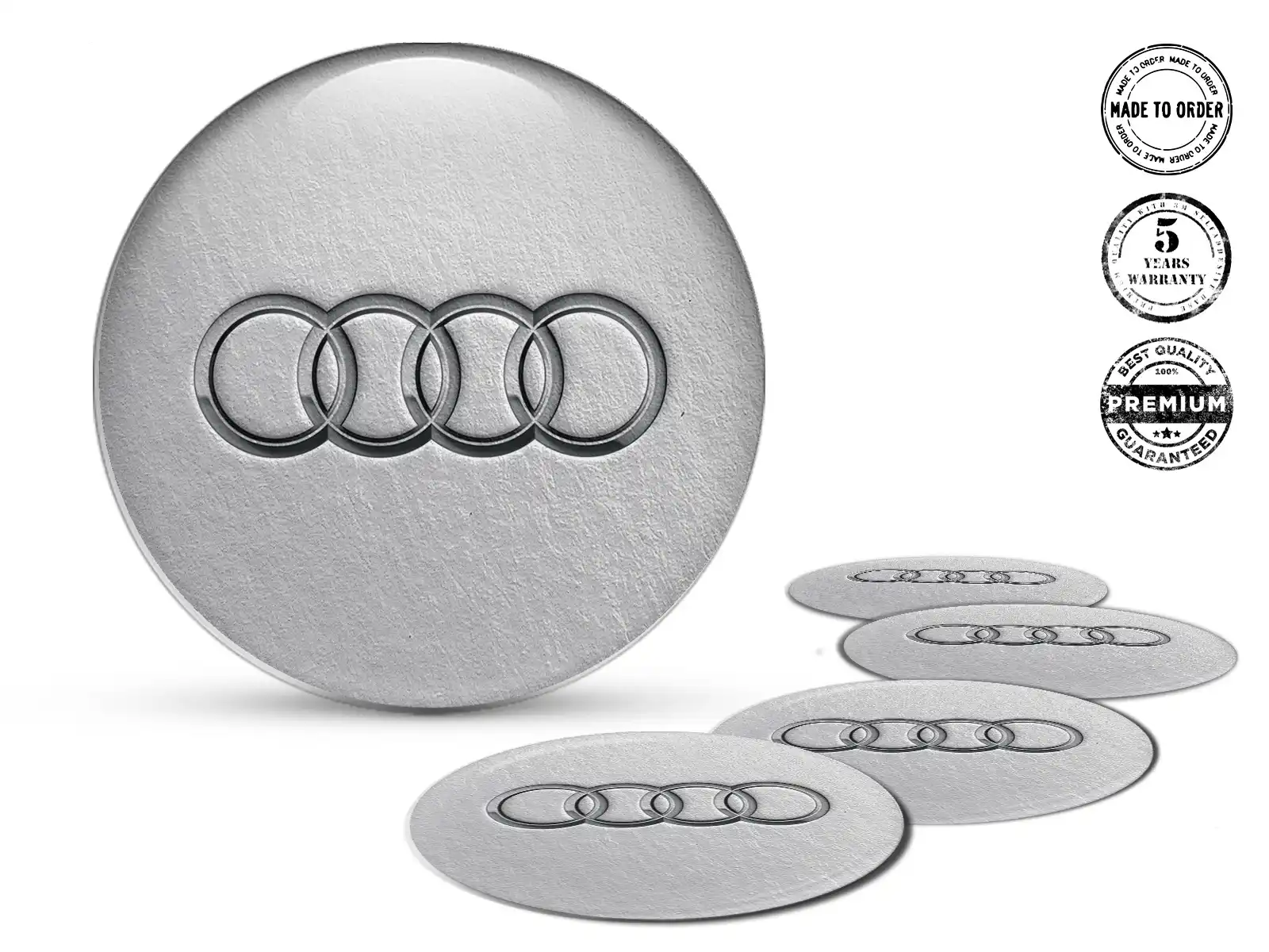Audi Calcomanías de Rueda Estilo Insignias Bombadas Custom
